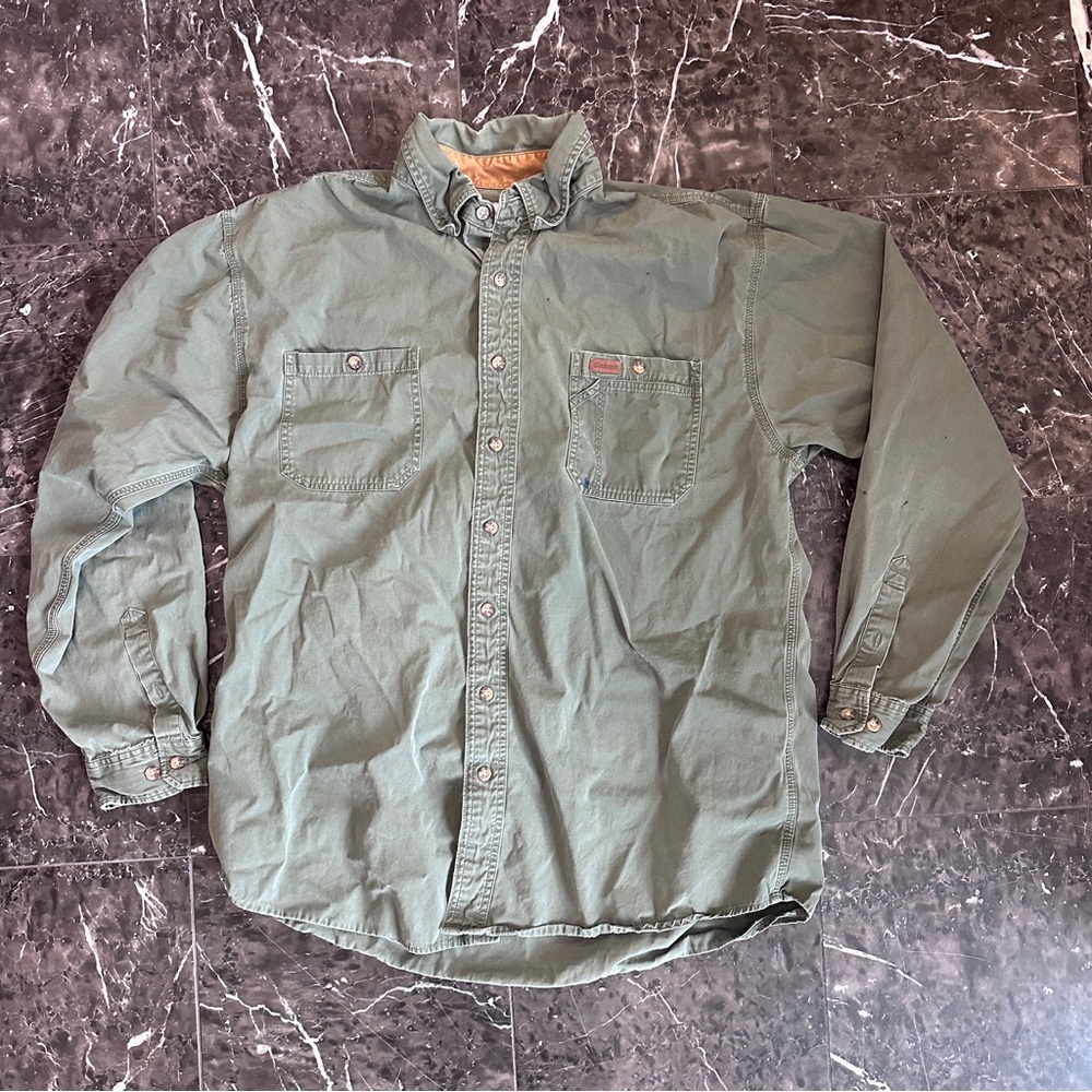 Carhartt Men’s Work Shirt Olive Green XL Tall
